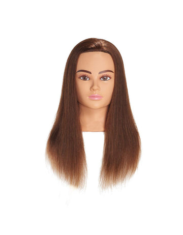 Jully France Mannequin Head Natural Hair 22 inch P-22 Brown